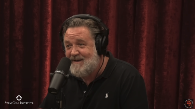 Russell Crowe discussing stem cell therapy with Joe Rogan