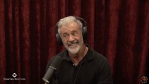 Mel Gibson being interviewed by Joe Rogan about stem cell therapy at Stem Cell Institute in Panama